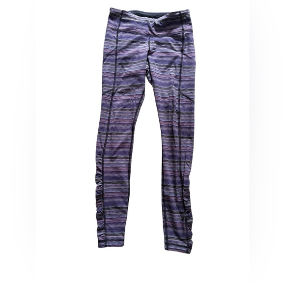 Lululemon Athletica Purple Striped Leggings size 6 L27 - Picture 4 of 8